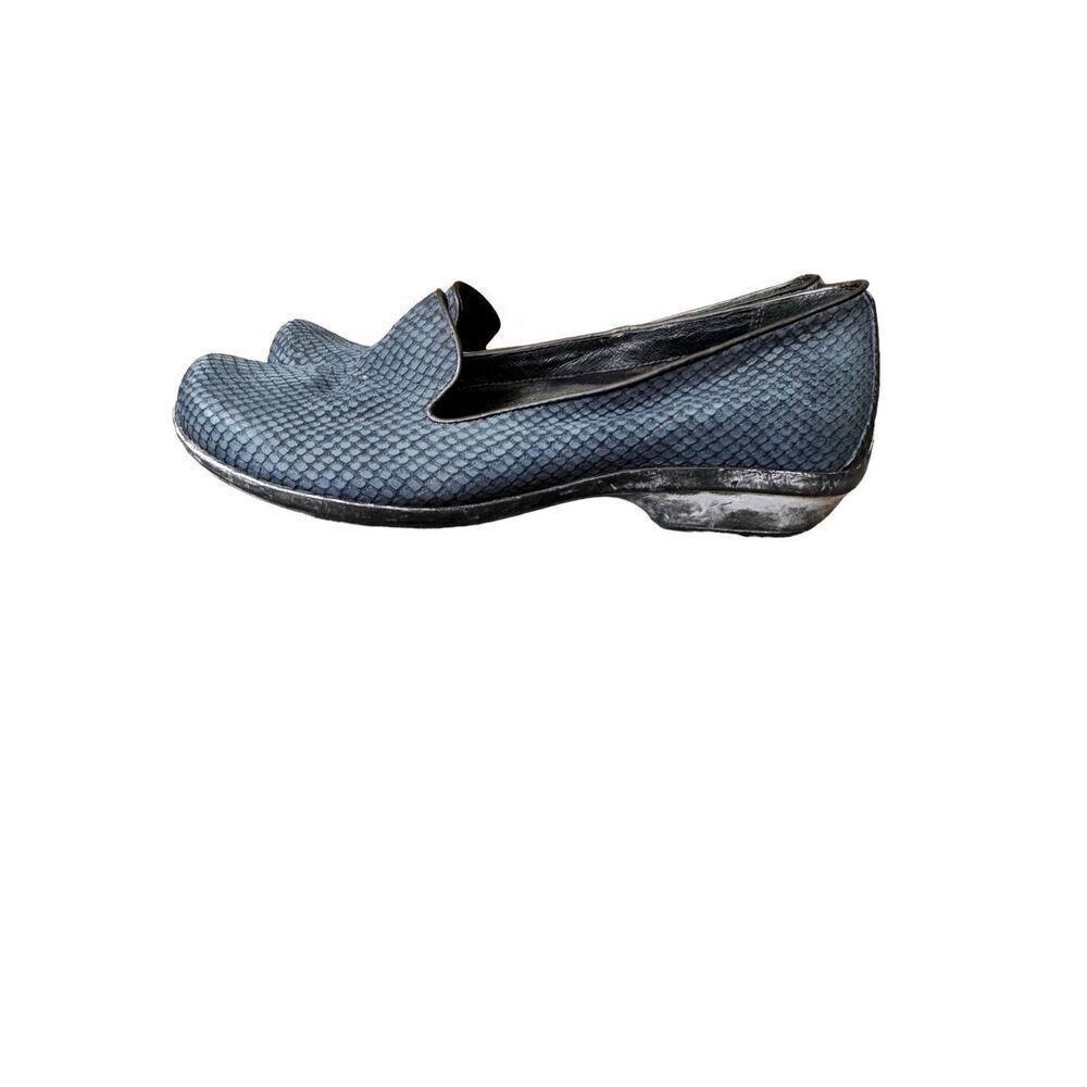Dansko Blue Suede Textured Slip On Flats